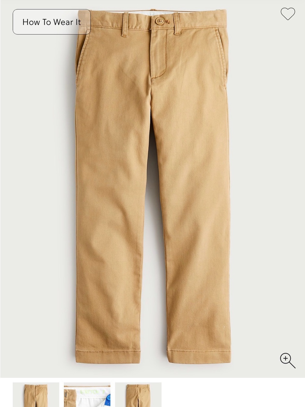 Crewcuts Boys' Khaki Slim Fit Chino Pants